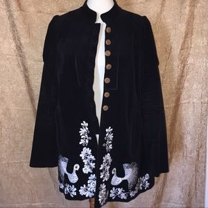 Embroidered Corduroy Coat